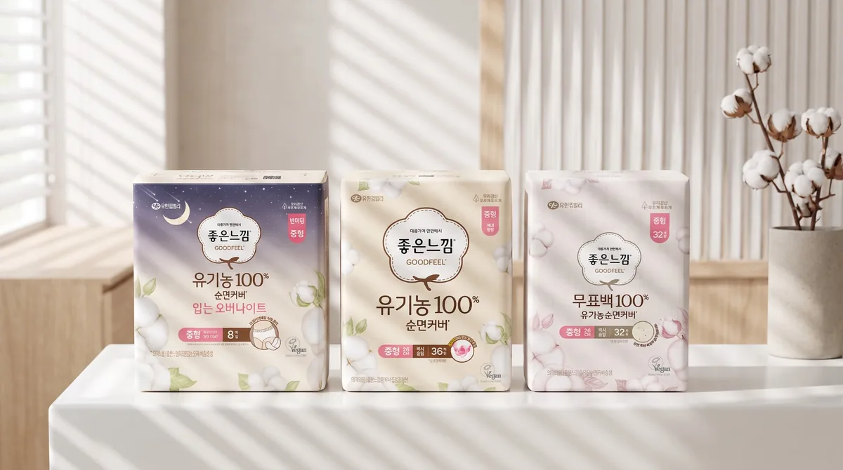 좋은느낌 유기농 100% 순면커버 라인 제품 패키지 3종