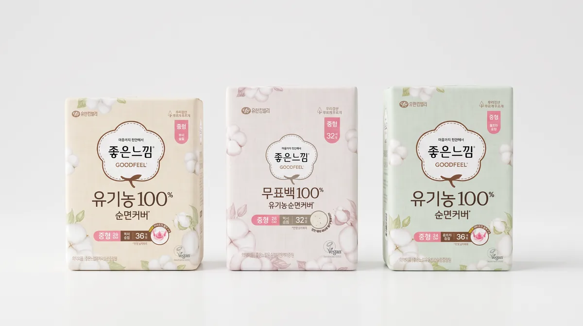 좋은느낌 유기농 100% 순면커버와 무표백 100% 유기농 순면커버 제품 3종